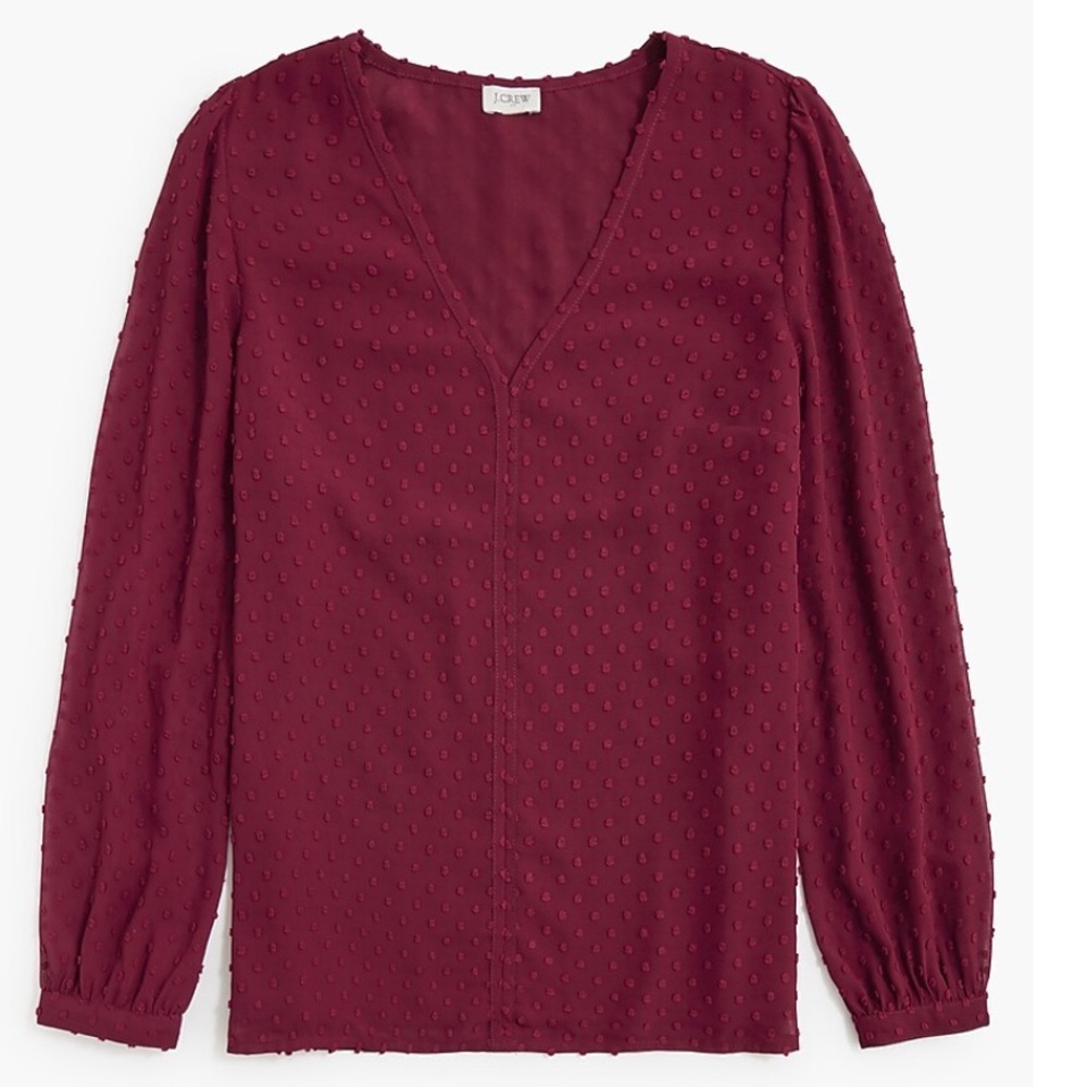 J. Crew V-Neck Clip-Dot Blouse